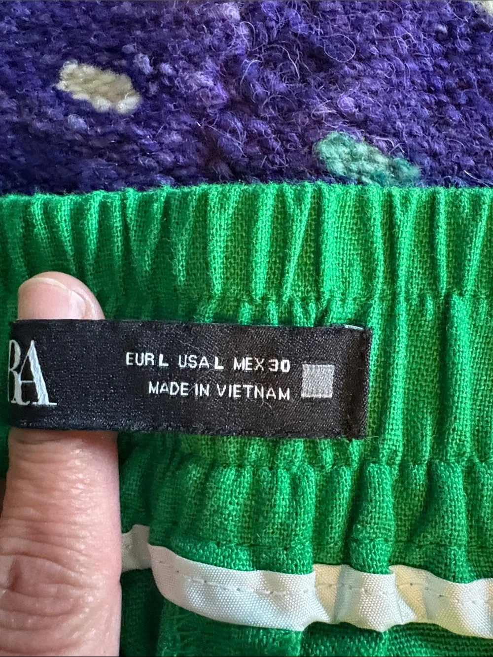 Zara Green Wide Leg Linen Blend Pants High Waist Trousers Womens Large
